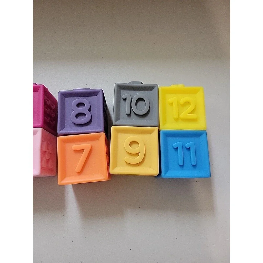 10 Replacement rubber Silicone Soft‎ Stacking Blocks Incomplete Set toddler